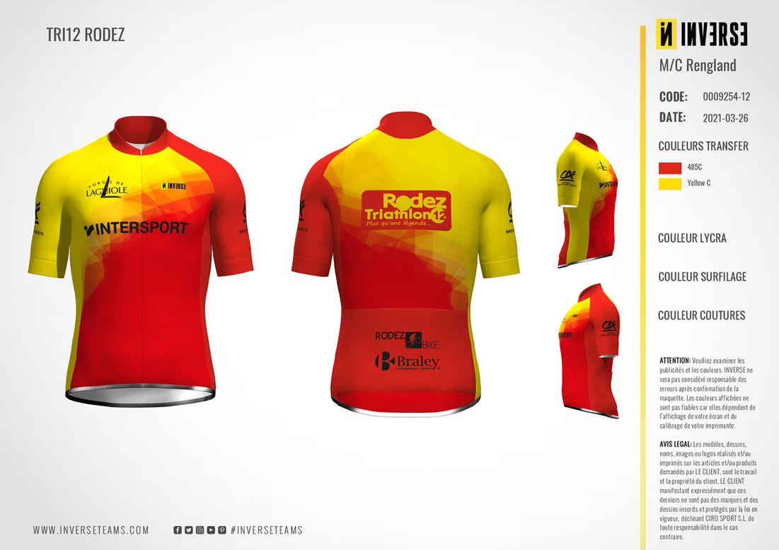 Maillot vélo manches courtes Rodez Triathlon 12 Maillot vélo manches courtes Rodez Triathlon 12