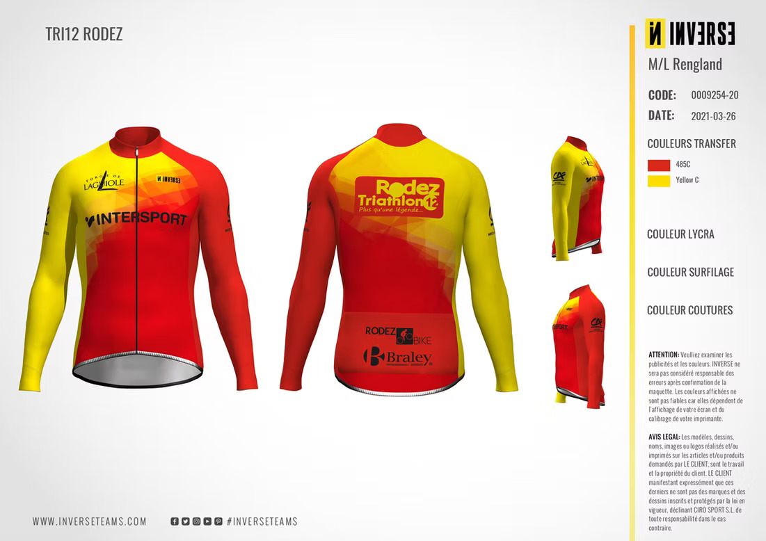 Maillot vélo manches longues Rodez Triathlon 12 Maillot vélo manches longues Rodez Triathlon 12