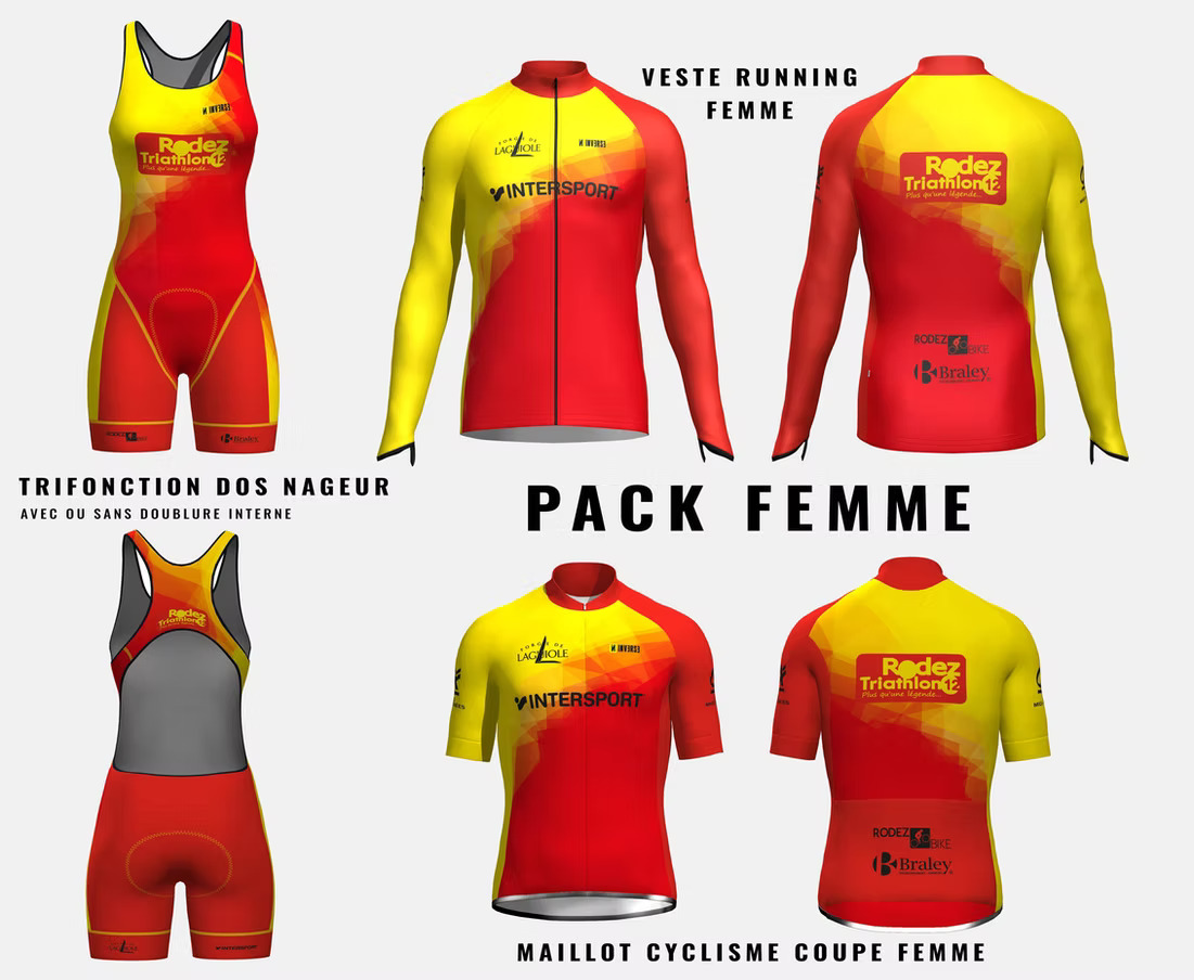 Pack adulte femme Rodez Triathlon 12 Pack adulte femme Rodez Triathlon 12