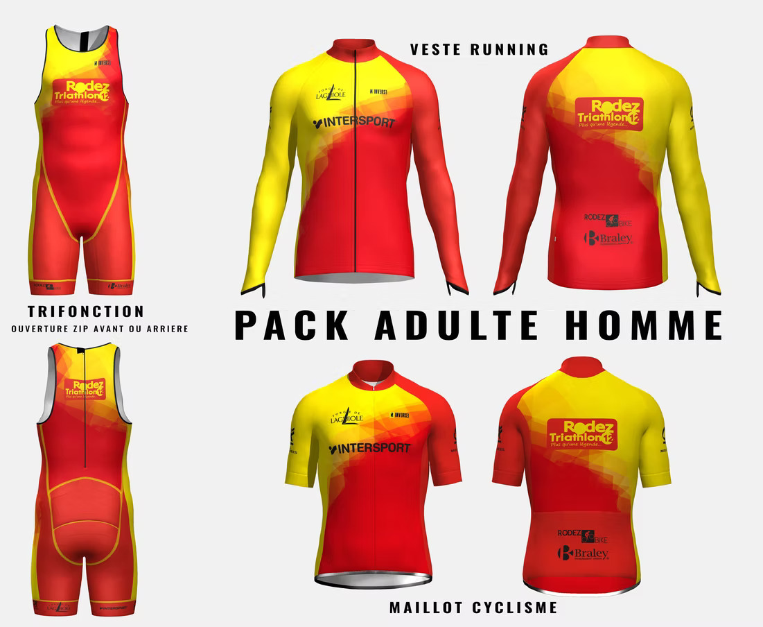 Pack adulte homme Rodez Triathlon 12 Pack adulte homme Rodez Triathlon 12