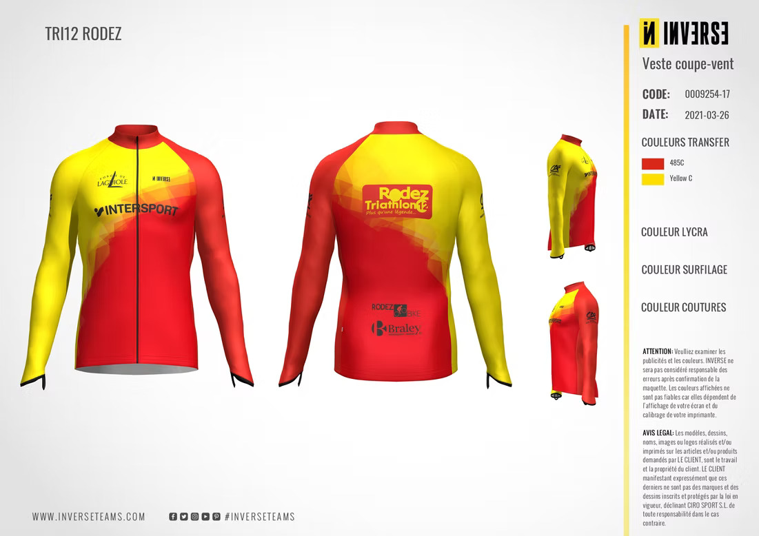 Veste coupe-vent Rodez Triathlon 12 Veste coupe-vent Rodez Triathlon 12